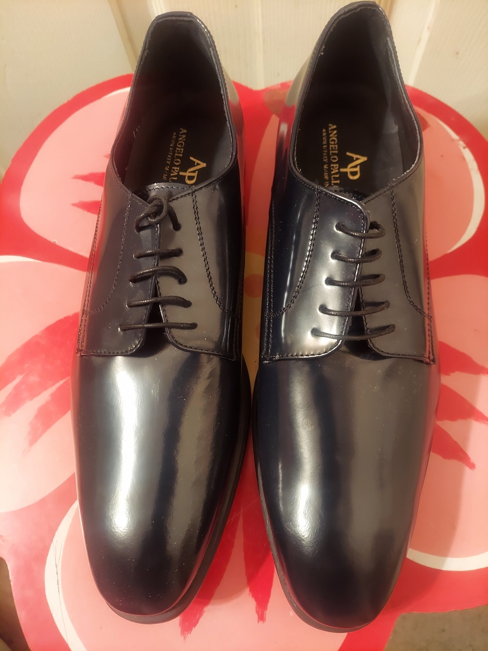 Men's Glossy Black Derby Shoes